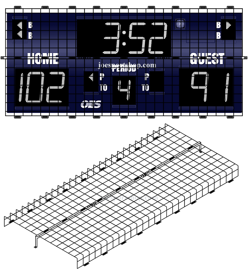 Protective Cage for 9'0"W x 3' 10"H x 4"D Scoreboard