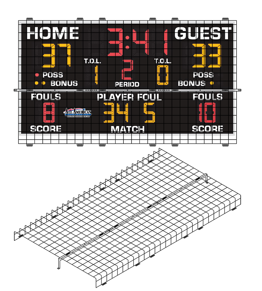Protective Cage for 9'W X 5'H X 5"D Scoreboard - Click Image to Close