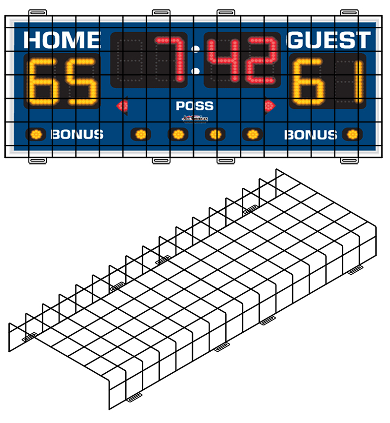 Protective Cage for 5'W x 1' 10"H x 5"D Scoreboard