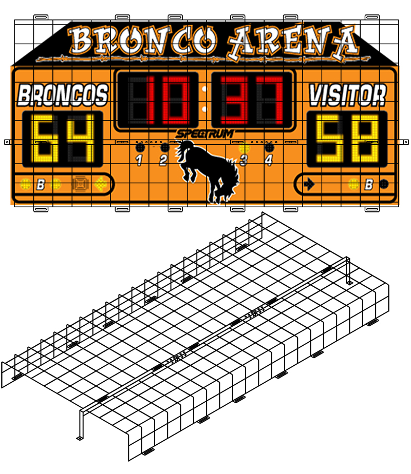 Protective Cage for 6' 6"W x 3'H x 5"D Scoreboard - Click Image to Close