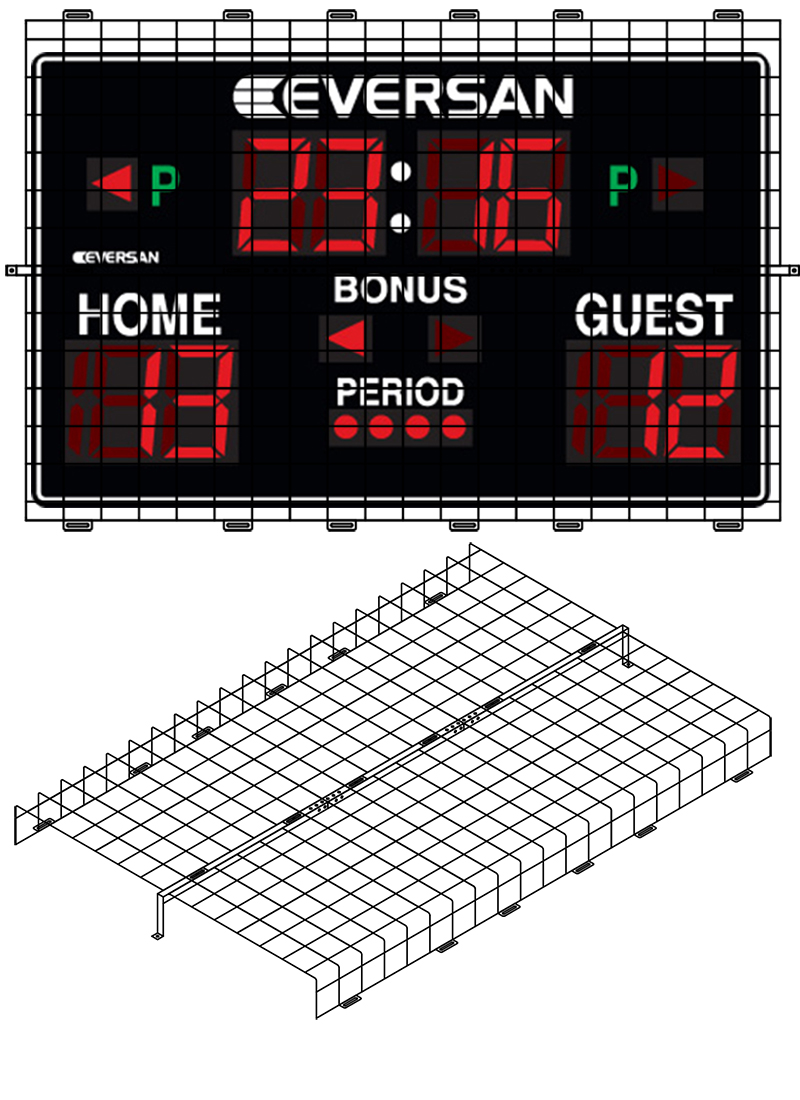 Protective Cage for 6' 6"W X 4'H X 4"D Scoreboard