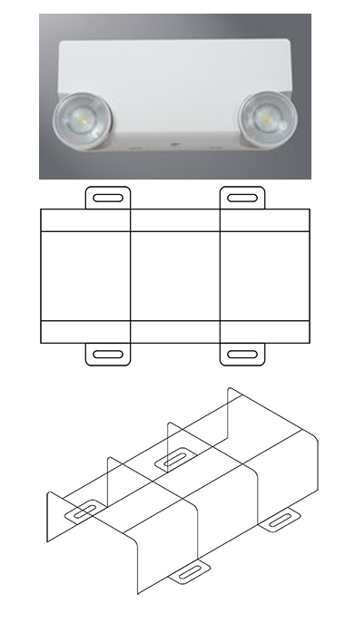 Emergency Lighting Cage 12"W x 6''H x 3''D