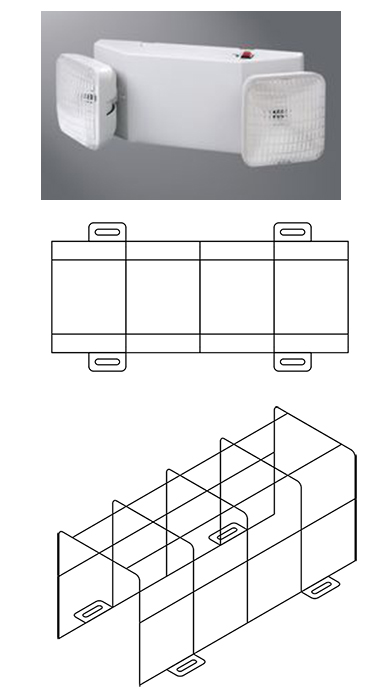 Emergency Lighting Cage 16"W x 6"H x 7"D