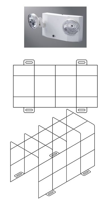 Emergency Lighting Cage 16"W x 8"H x 10"D
