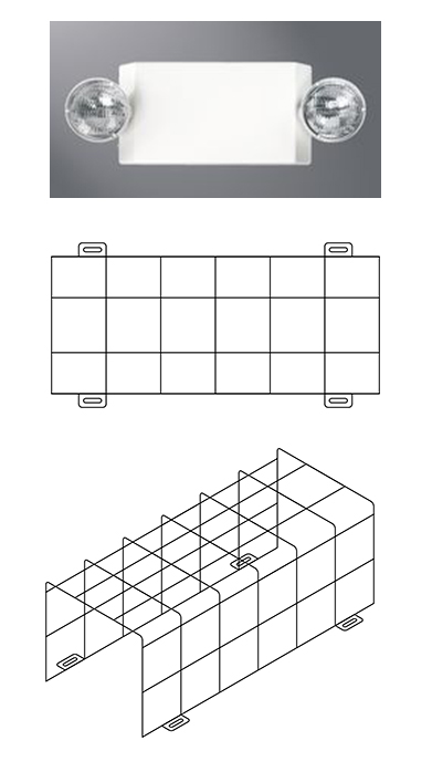 Emergency Lighting Cage 24"W x 10"H x 9"D